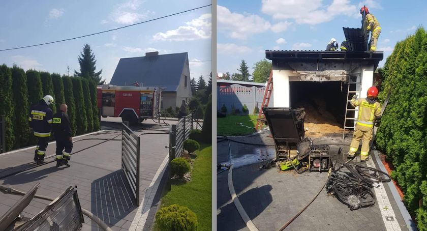W Pruszczu spalił się garaż z wyposażeniem. Straty są duże
