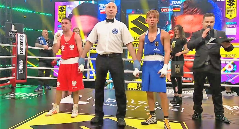 Jakub Słomiński wygrał walkę z Niemcem podczas Suzuki Boxing Night XI