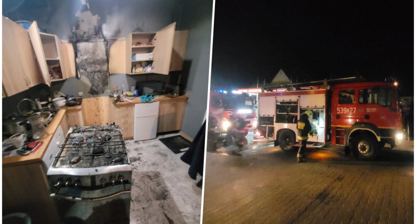 Pożar mieszkania w Nowem. Ogień pojawił się przy kuchence