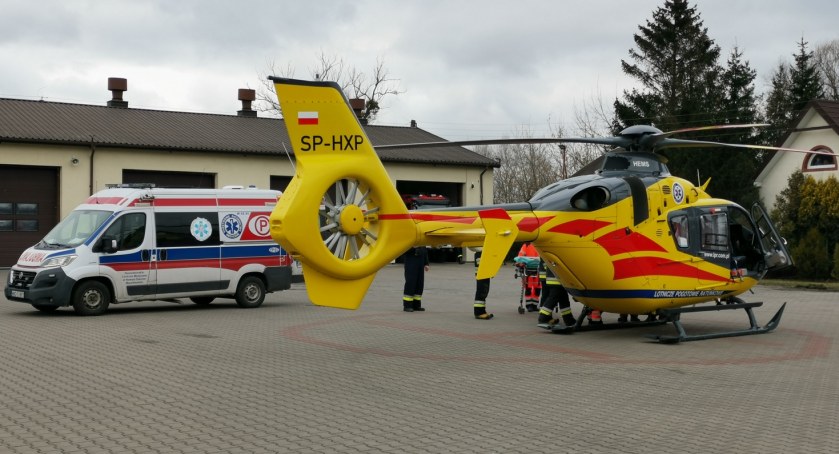W zakładzie pracy kobietę poraził prąd. Lądował helikopter