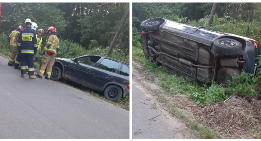 Wypadek w Grucznie. Pijany mężczyzna stracił panowanie nad pojazdem