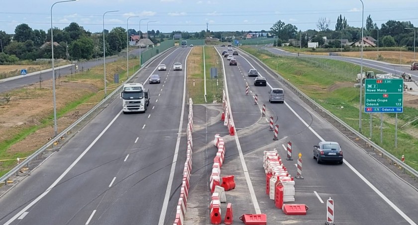 Sprawniej dojedziemy ze Świecia do węzła autostrady A1. Sprawdzamy, gdzie S5 jest dwupasmowa