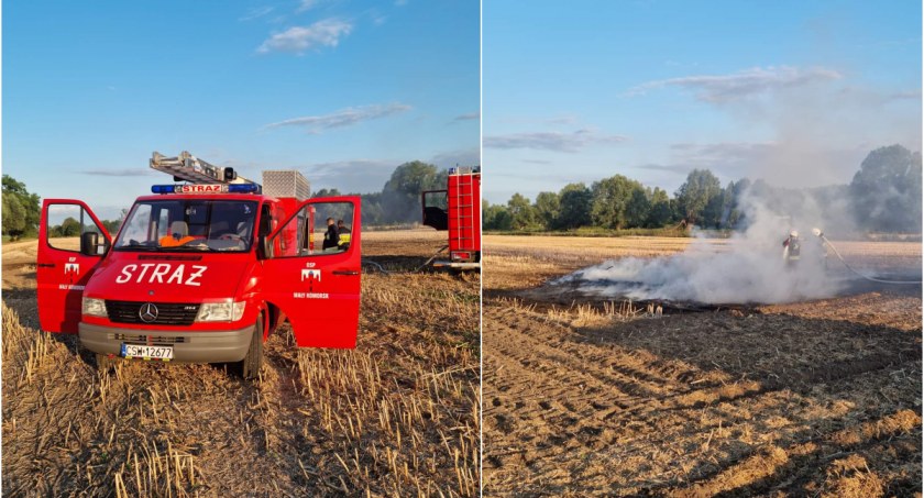 Dwa pożary na polach w gminie Nowe. Różne przyczyny