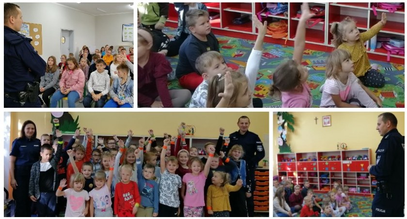 Uczniowie z Wiąga brali udział w spotkaniu z dzielnicowym. Dzieci i młodzież uczyły się o bezpieczeństwie