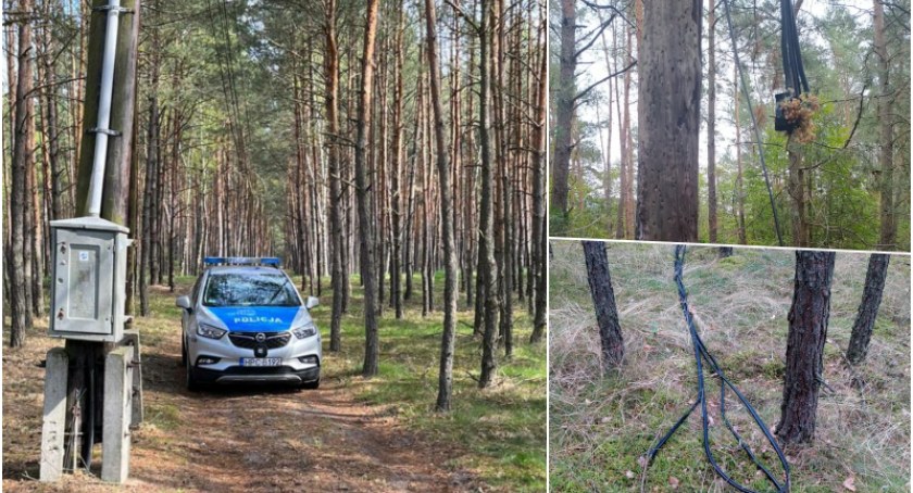 Kradł kable, został przyłapany na gorącym uczynku. Na widok policjantów podniósł ręce do góry
