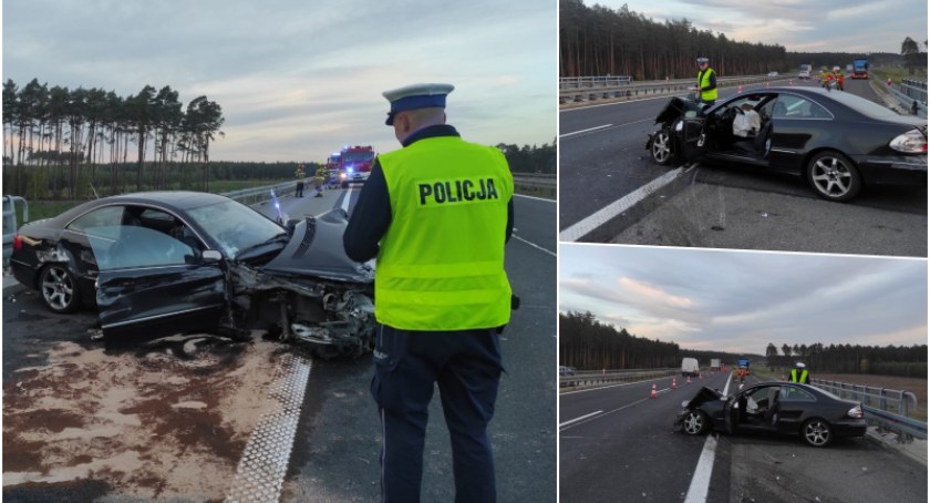 25-letnia kobieta ranna w wypadku na A1. Leżała na pasie awaryjnym obok auta