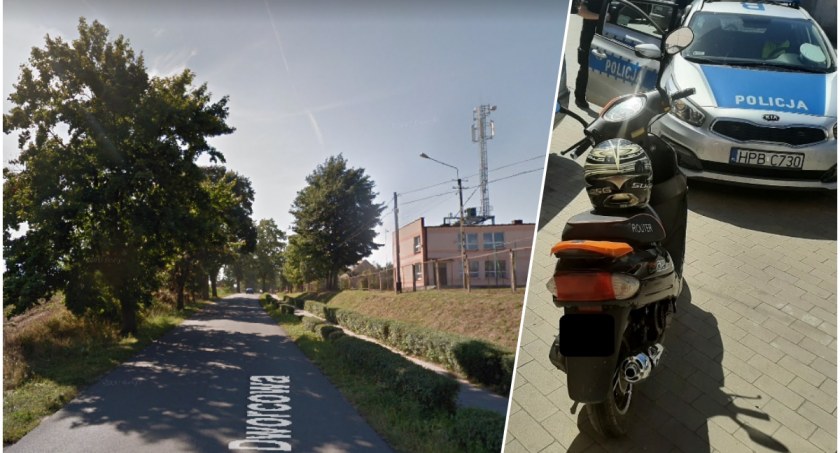 Kierowca motoroweru uderzył w drzewo. 35-latek trafił do szpitala