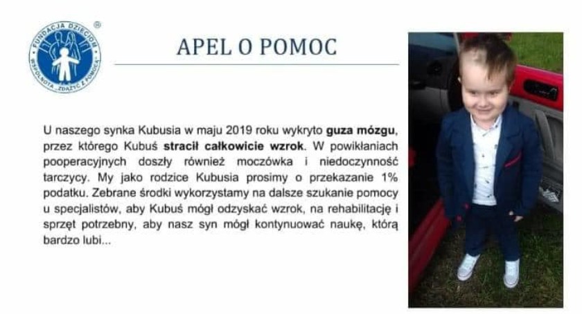 U Kubusia wykryto guza mózgu. Można wspomóc jego leczenie