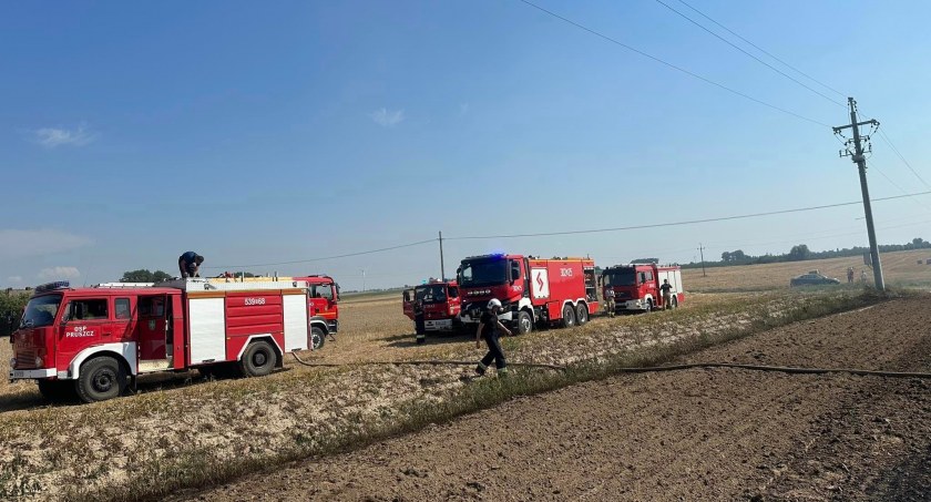 Duży pożar pod Serockiem. W akcji strażacy z powiatów świeckiego i bydgoskiego