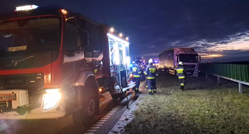 Samochód ciężarowy wypadł z drogi. Konieczna była interwencja strażaków [ZDJĘCIA]