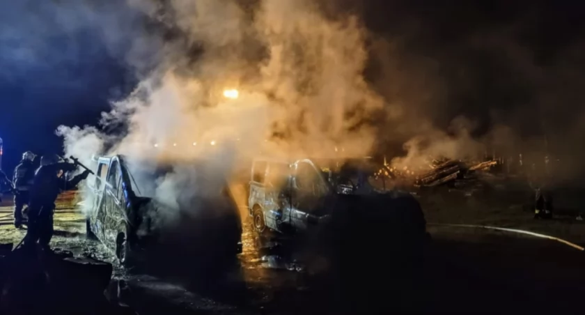 Pożar samochodów w gminie Osie. Policja: to było podpalenie
