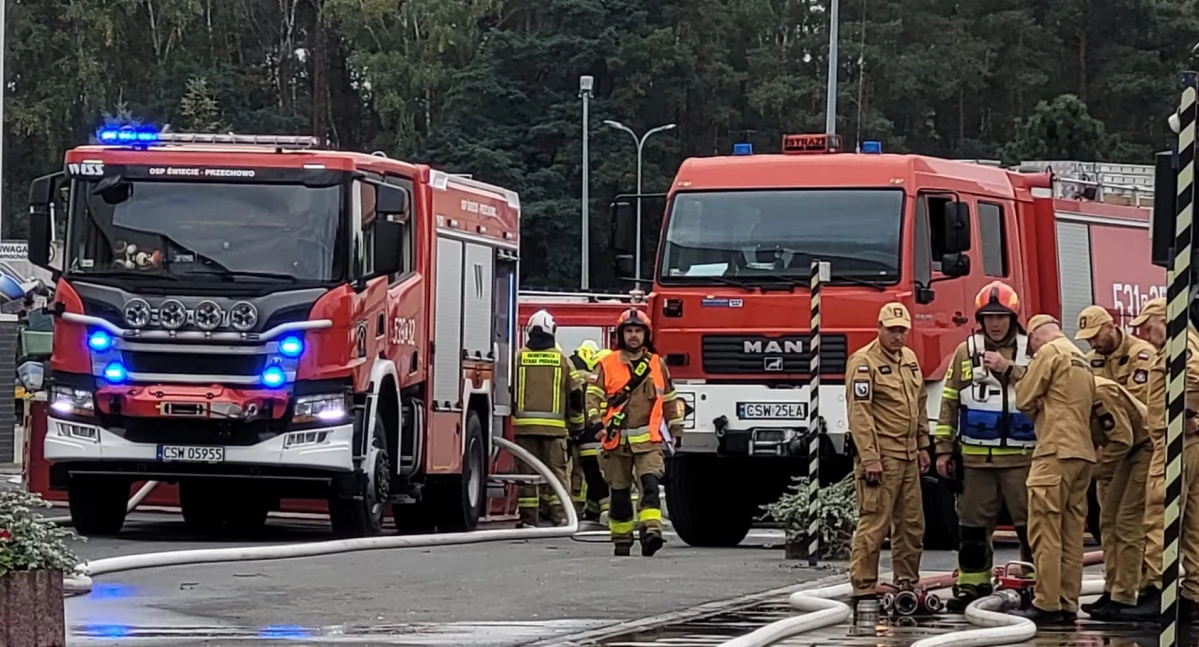 Duże ćwiczenia na terenie powiatu świeckiego. W akcji wiele zastępów straży