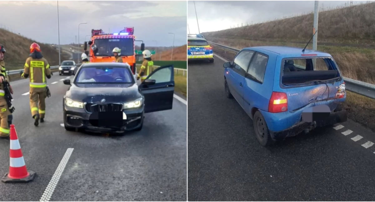 Kolizja na S5. Zderzenie dwóch samochodów osobowych