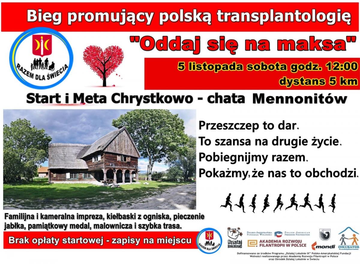 Bieg „Oddaj się na maksa” już w sobotę w samo południe w Chrystkowie