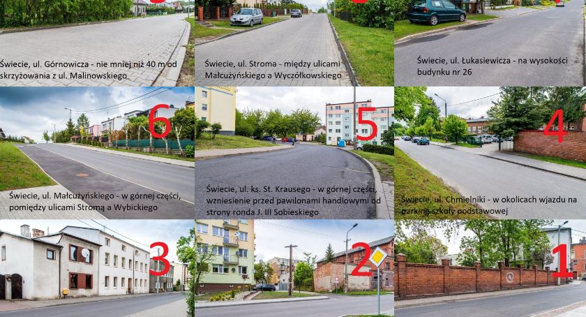 Nowe progi zwalniające w Świeciu. Urząd podaje 11 lokalizacji. To od głosowania mieszkańców zależy, czy progi powstaną