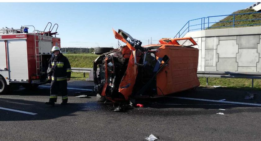 Wypadek na autostradzie A1 w okolicach Warlubia. Są utrudnienia w ruchu na pasie w kierunku Łodzi