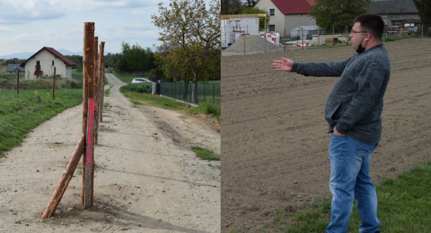 Ogrodzenie na środku drogi 