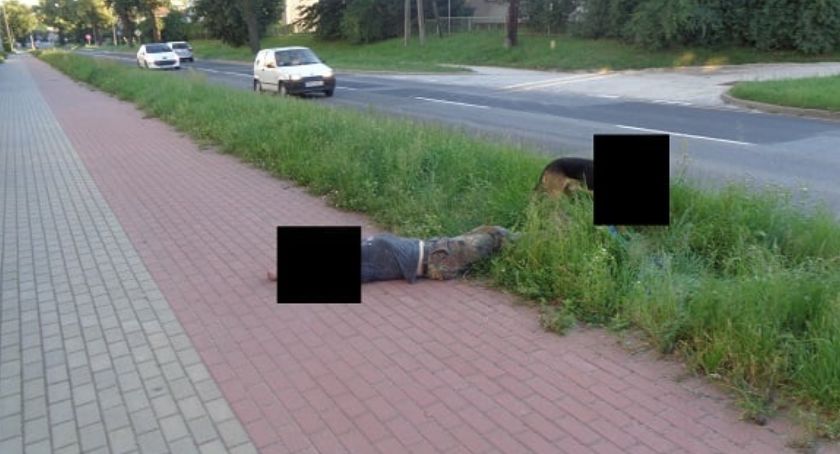 Zasnął na ścieżce rowerowej