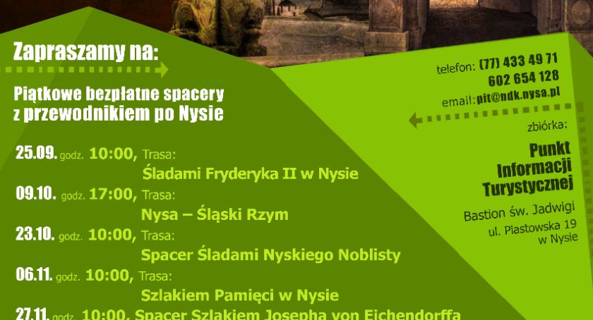 Bezpłatne spacery z przewodnikiem. Plakat