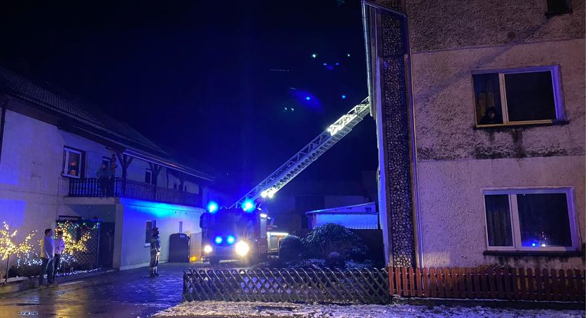 Pożar komina w Ścinawie Małej
