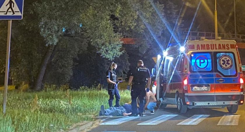 Miał 2,5 promila. Przewrócił się na pasach