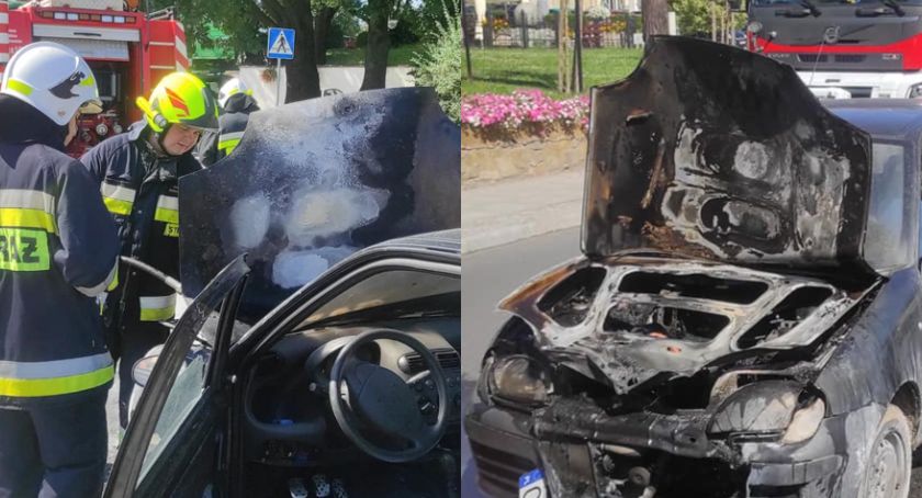 Pożar samochodu w centrum Otmuchowa 