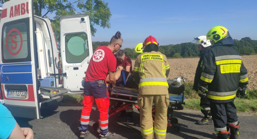 Wypadek motocyklisty na trasie Lipniki - Białowieża