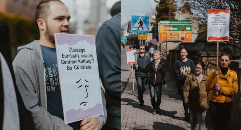 Protest w Głuchołazach przeciwko podziałowi Centrum Kultury 