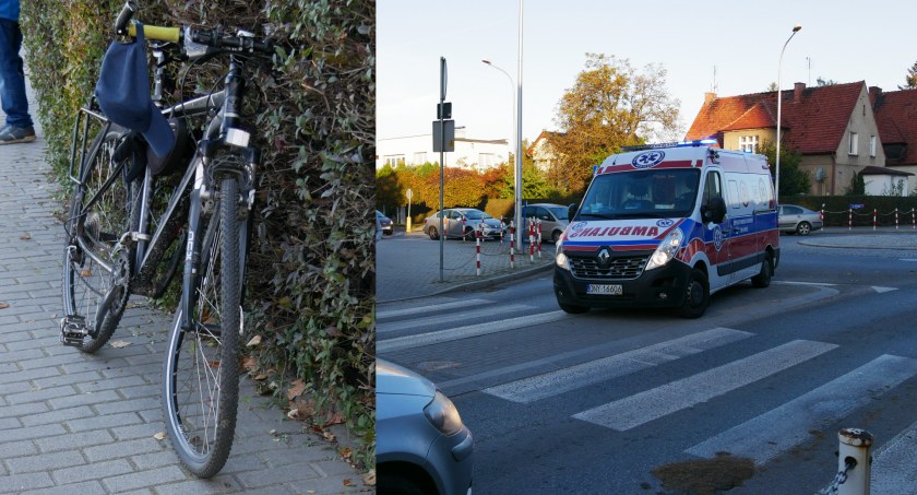 Potrącenie rowerzysty na rondzie pod Dziesiątką 
