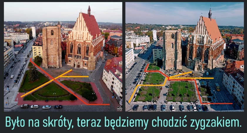 Po remoncie placu trzeba chodzić zygzakiem