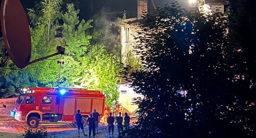 Pożar poddasza pustostanu przy ulicy Kmicica