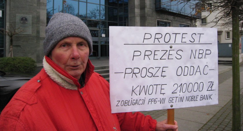 Nysanin protestował pod NBP w Opolu 