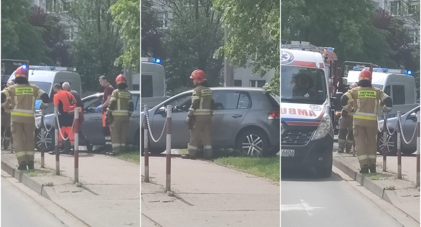 Wypadł z ronda i wylądował na chodniku. Jaka była przyczyna?