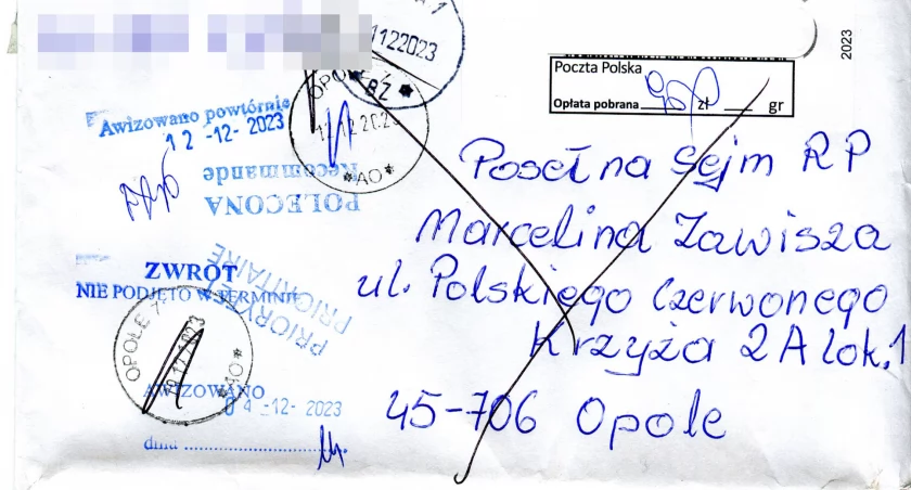 Posłanka listu nie odbiera