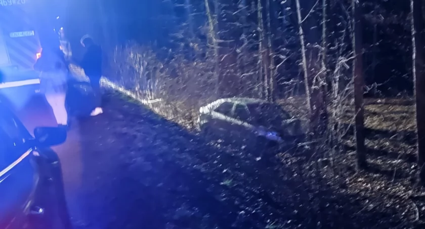 24-latek wypadł z drogi i uderzył w drzewo