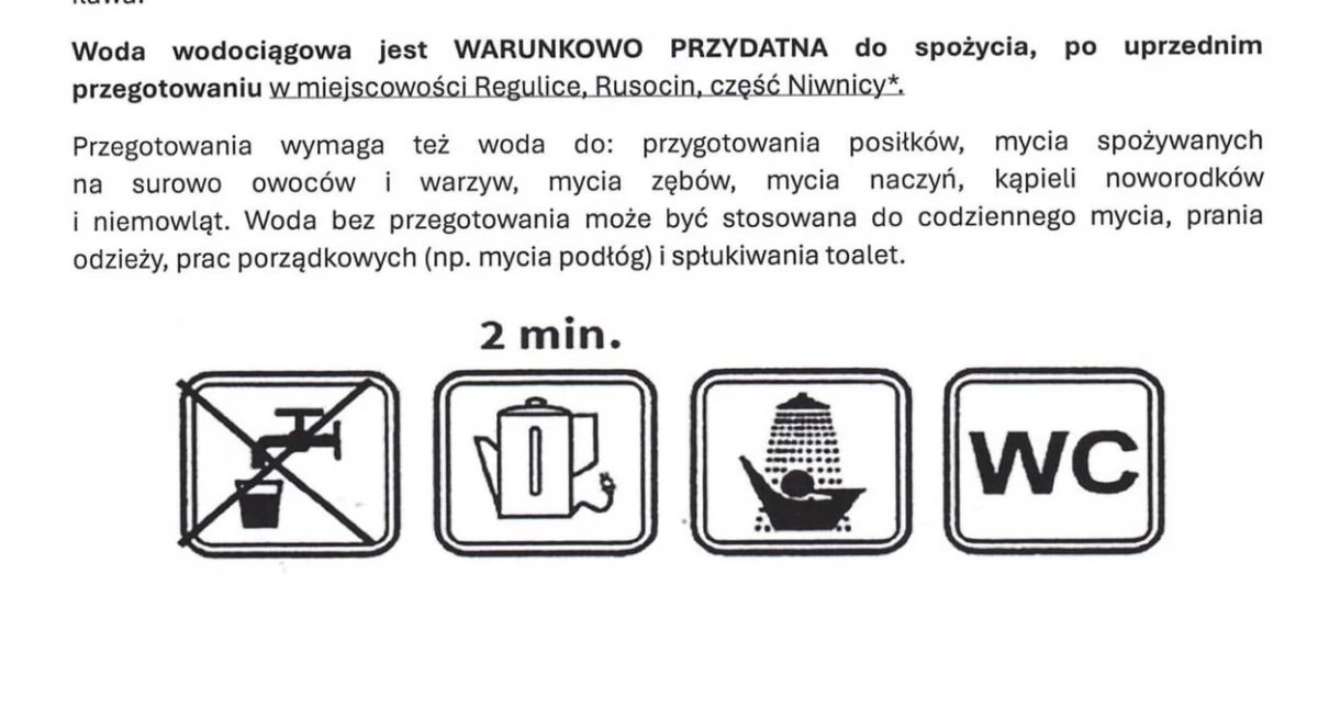 Woda w Nysie przydatna do spożycia 