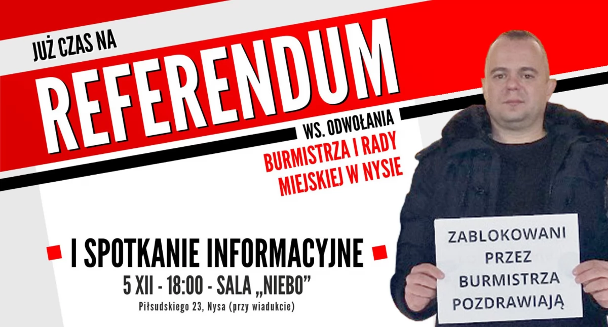 Powódź pokazała, że w Nysie nie ma gospodarza - mówi Patryk Cichy, przedstawiciel mieszkańców chcących zorganizować referendum w Nysie 