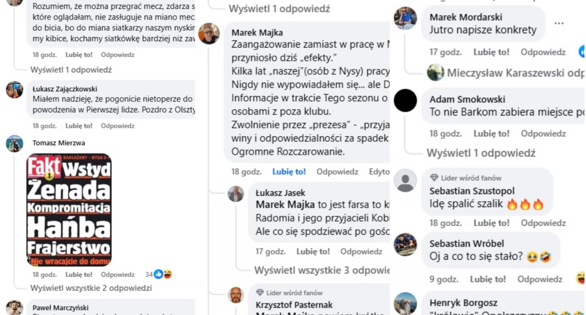 Komentarze kibiców po porażce Stali Nysy i spadku z PLS - u 