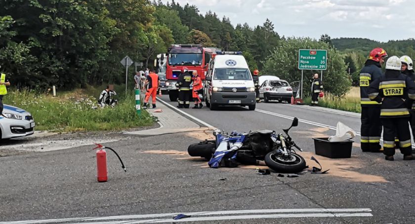 Wypadek motocyklisty pod Paczkowem