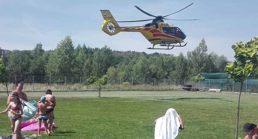 Lądował na kąpielisku 