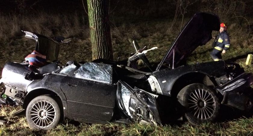 Wypadek pod Wierzbięcicami. Auto uderzyło w drzewo