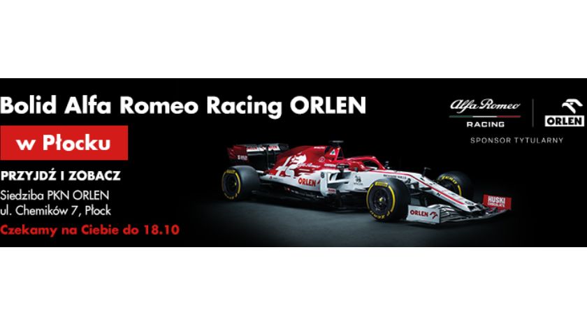 Bolid Alfa Romeo Racing ORLEN od piątku w Płocku