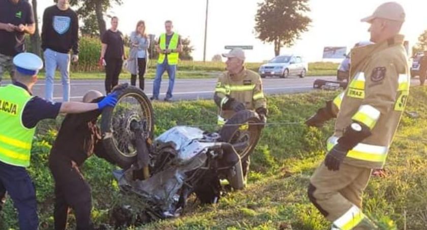 Motocyklistę zabrał śmigłowiec LPR. Wypadek w Nowej Górze