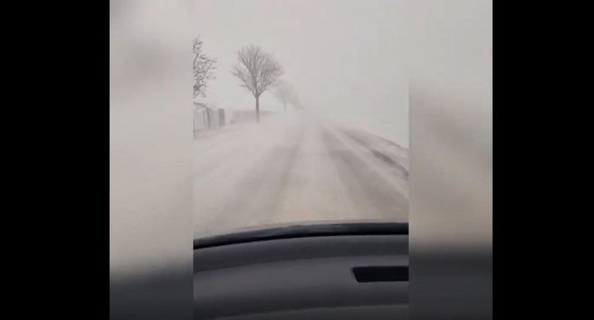 Śnieg, grzmoty i zero widoczności. Film czytelnika z trasy Dobrzyń n. Wisłą 