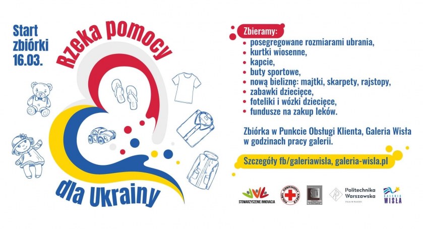 Rzeka pomocy dla Ukrainy wciąż płynie przez Galerię Wisła. Każdy może dołączyć!