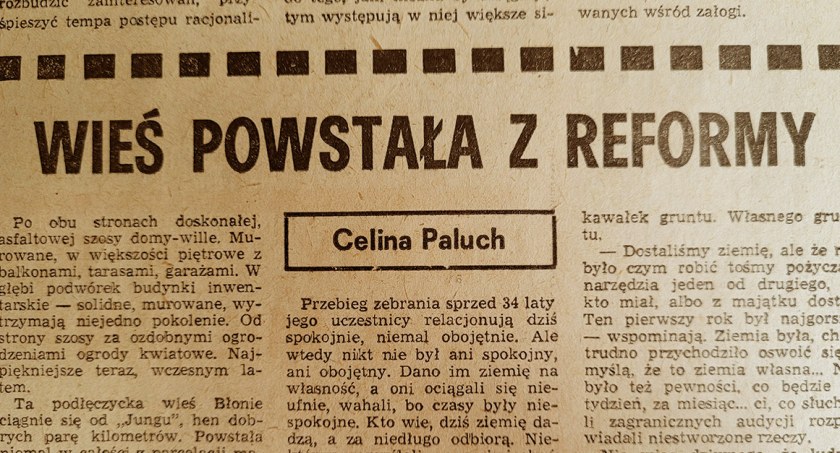 Wieś powstała z reformy