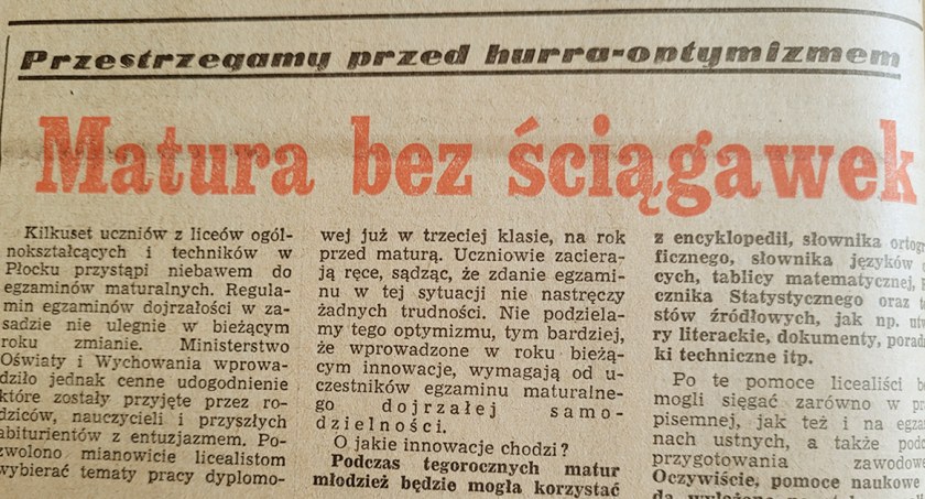 Matura bez ściągawek