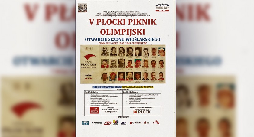 Rok jubileuszy. 7 maja o godz. 10:00 zapraszamy na V Płocki Piknik Olimpijski