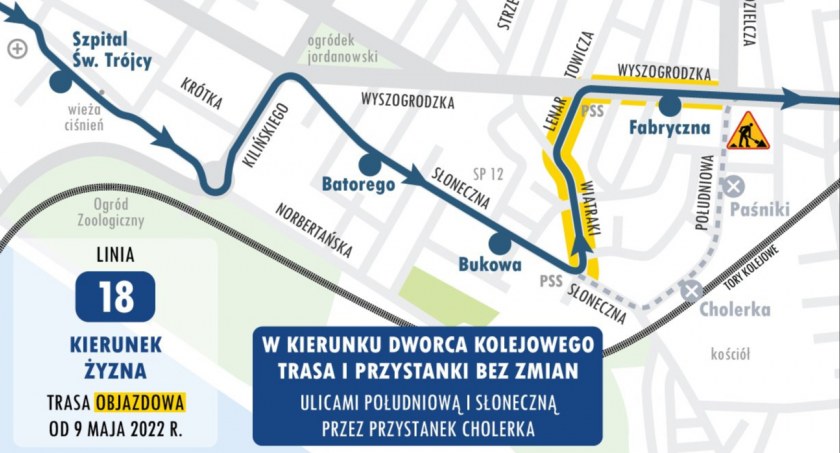 Wyjazd z ul. Południowej w Wyszogrodzką zamknięty. Objazdy dla autobusów