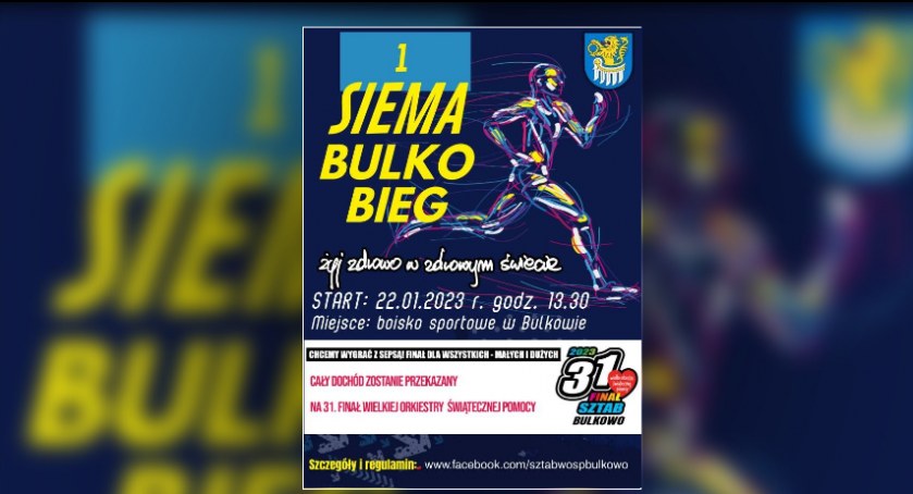 Bulkowo pobiegnie dla WOŚP. 1 Siema Bulko Bieg już 22 stycznia